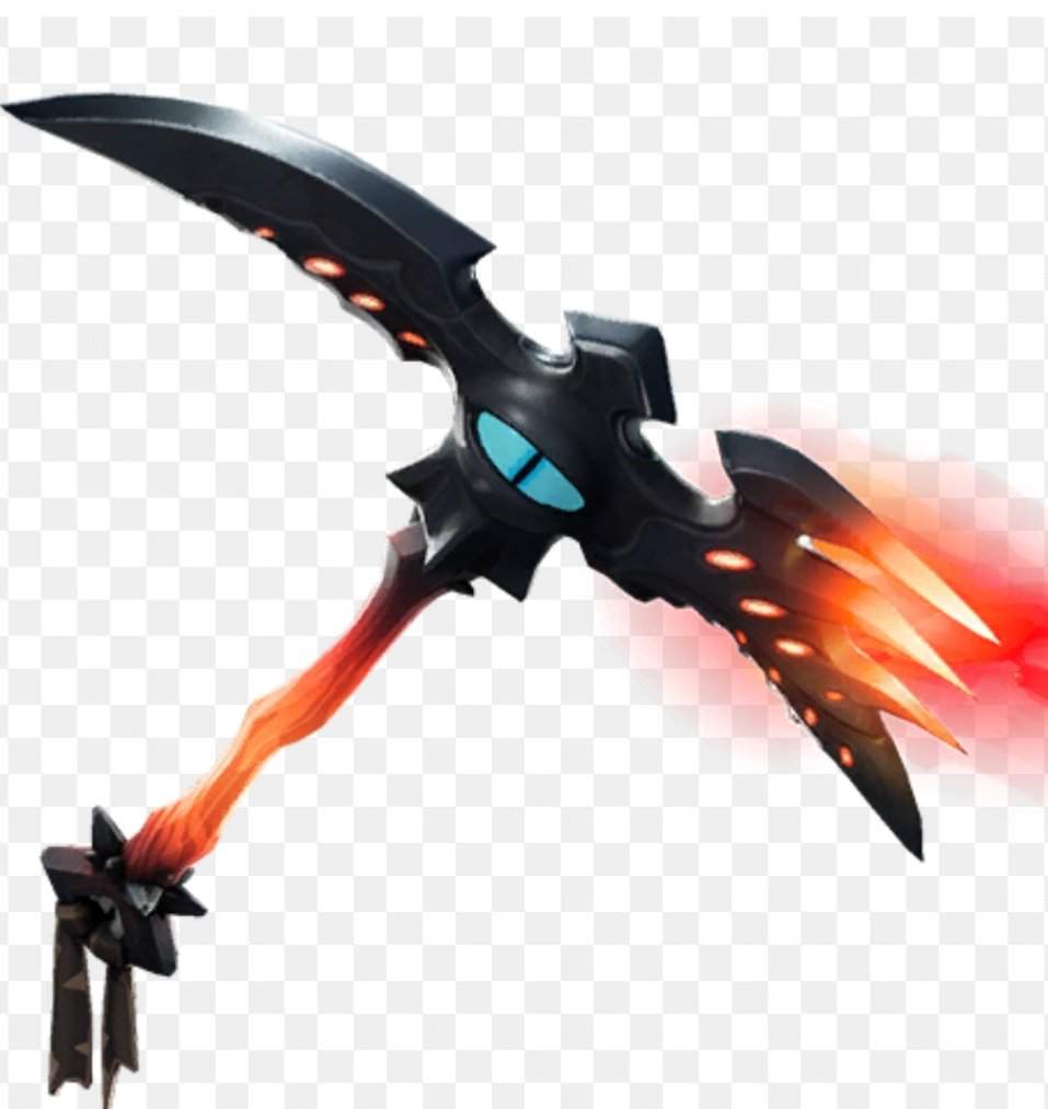 the pickaxe i have choose is the evil eye it s a pretty nice pickaxe and adds some colour to the combo - fortnite verge pickaxe