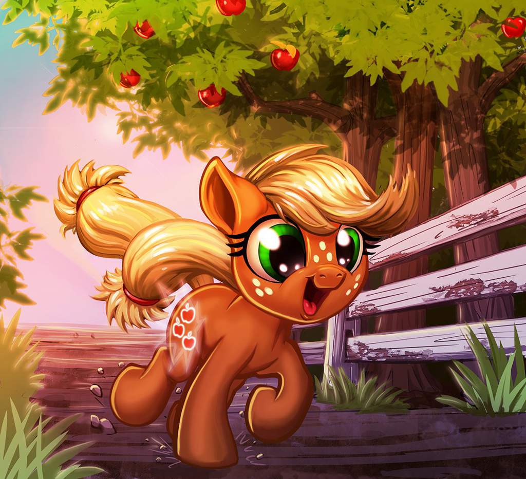 Applejack/ЭплДжек-[C]┏━━━━━ೋ ೌ ೬ ೂ━━━━━┓
[BIC]Applejack
[C]┗━━━━━ೋ ೌ ೬ ೂ━━━━━┛
[IC](Эп(п)лджек, AJ, Эй-Джей) — земная пони из