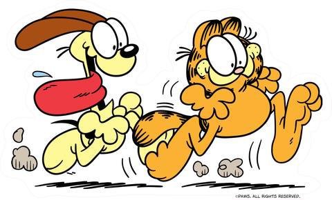 Garfield and odie try to run from nightmares but...... They can't run ...