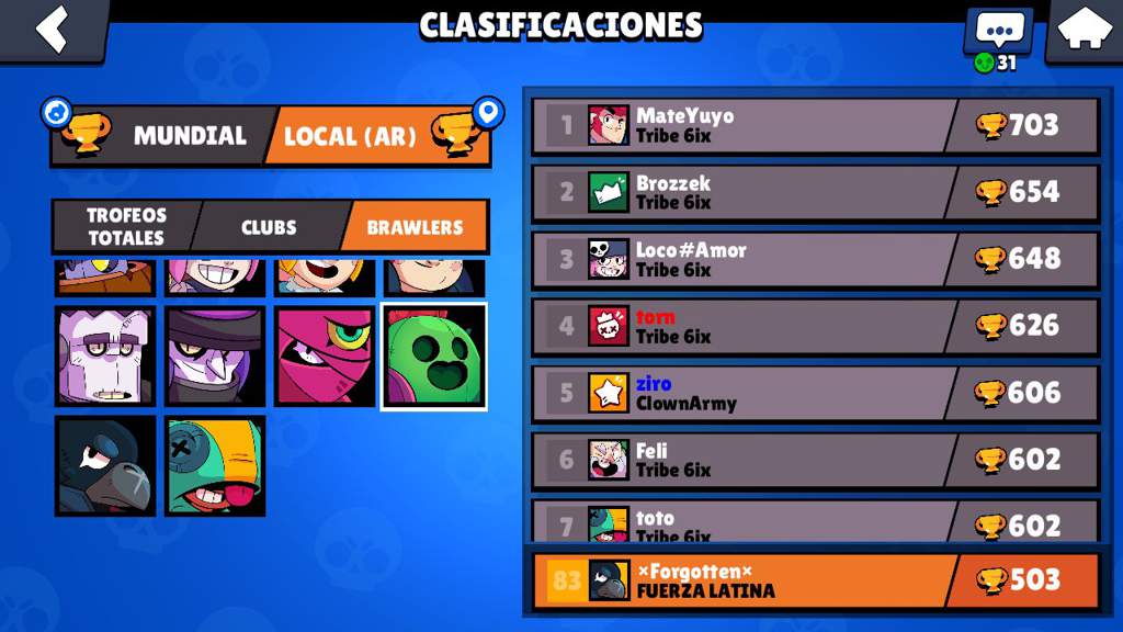 Otro A 500 Y Top De Argentina Brawl Stars Es Amino - como ver el top de otro pais en brawl stars