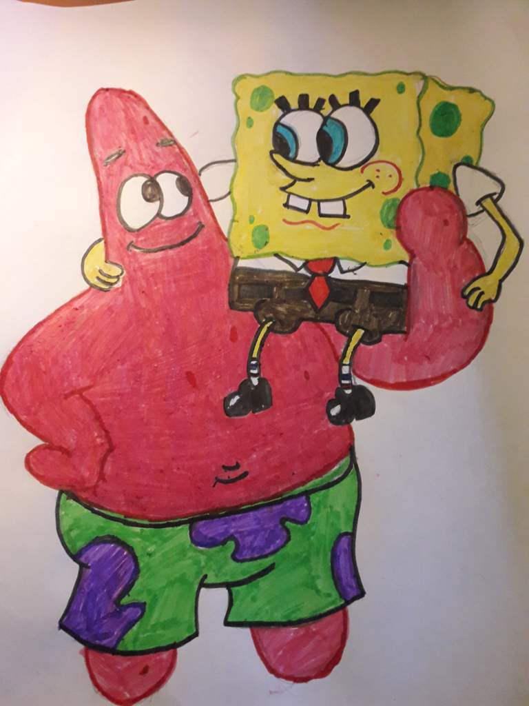 Spongebob and Patrick drawing SpongeBob SquarePants Amino