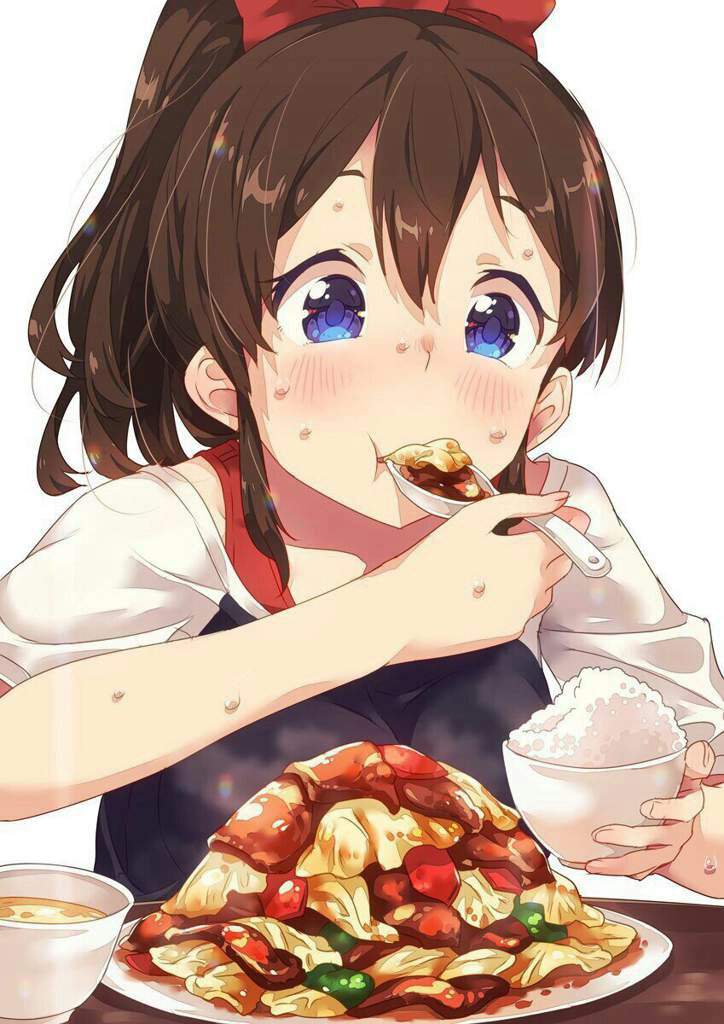 Anime girl eating meme