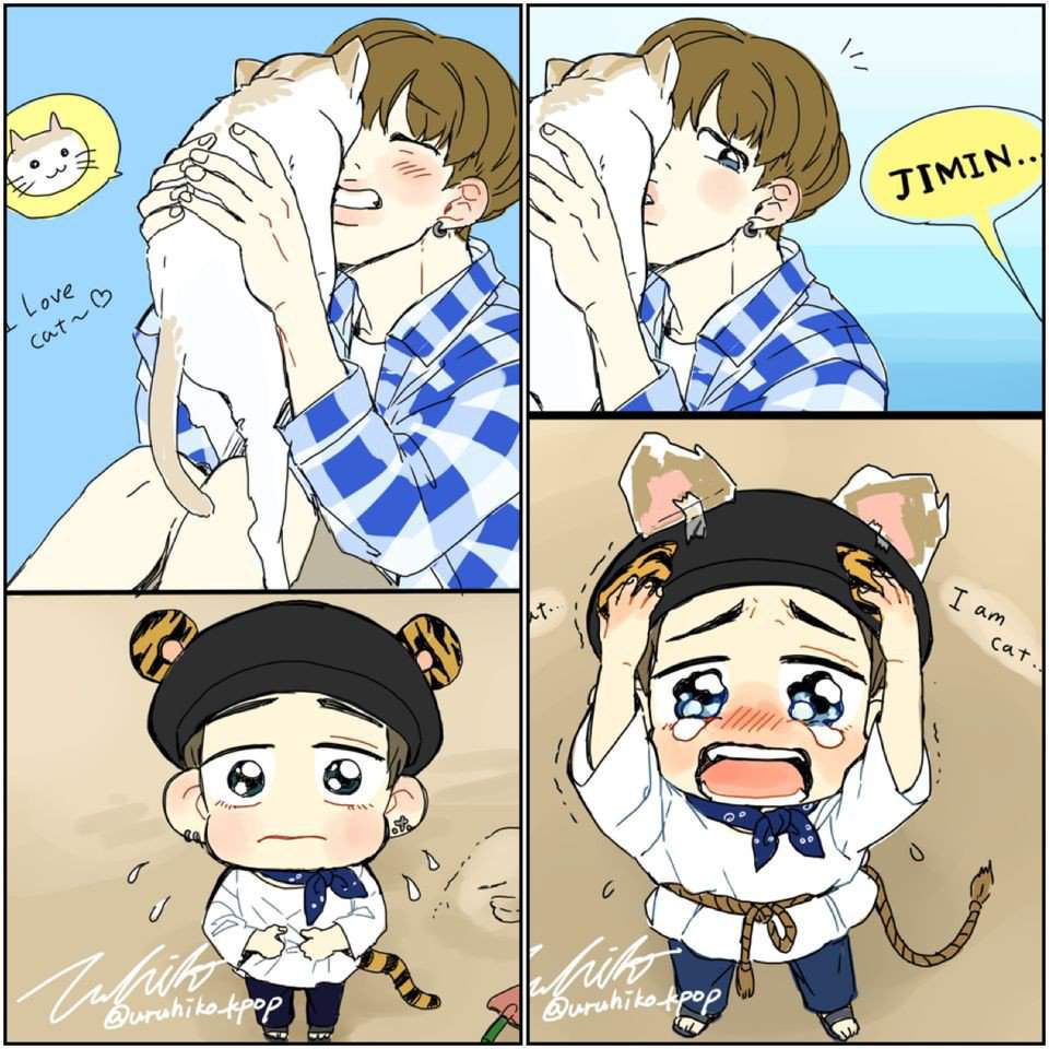 Комиксы бтс. БТС Чиби комиксы. BTS Chibi uruhiko. VMINKOOK Art.