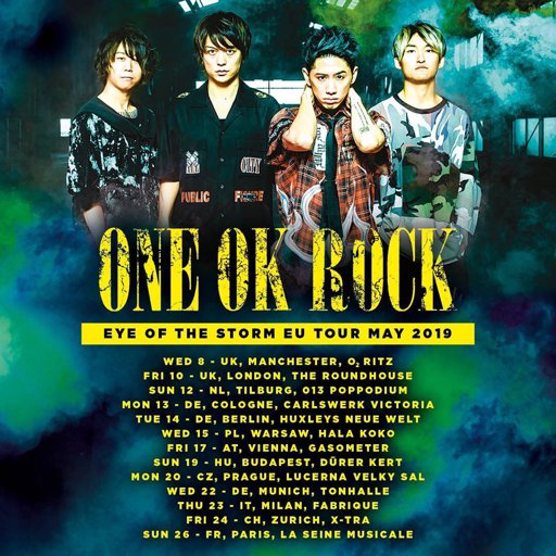 Tomoya Kanki On Instagram Can T Wait To See You Guys Eyeofthestorm Europe One Ok Rock Amino