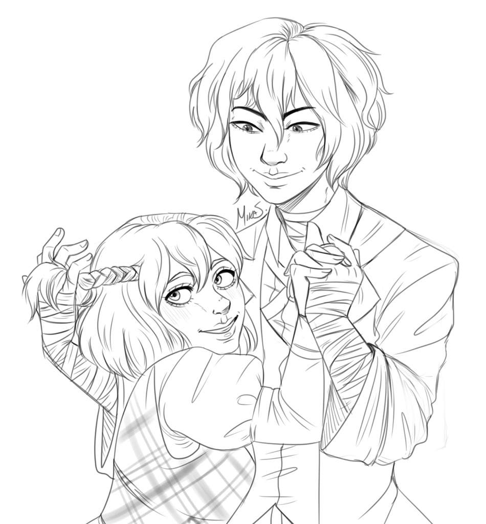 $10 couple lineart for IdentityCrisis!! | Commission Amino