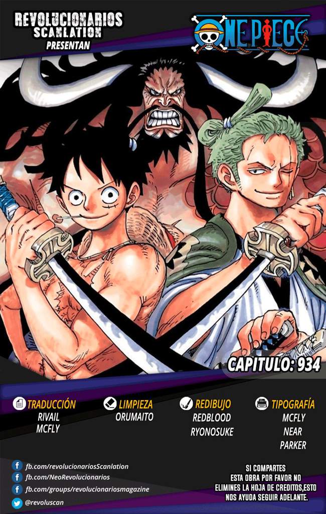 Manga One Piece Capitulo 934 One Piece Amino