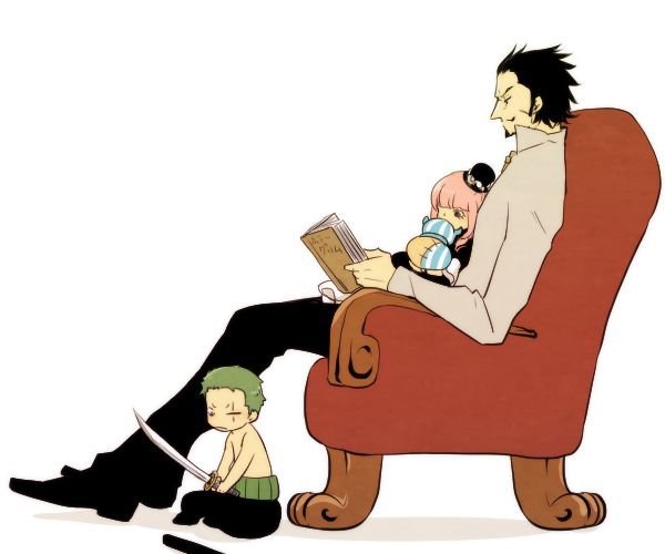 One Piece, Happy Family - Little Zoro and Perona with Mihawk 2.