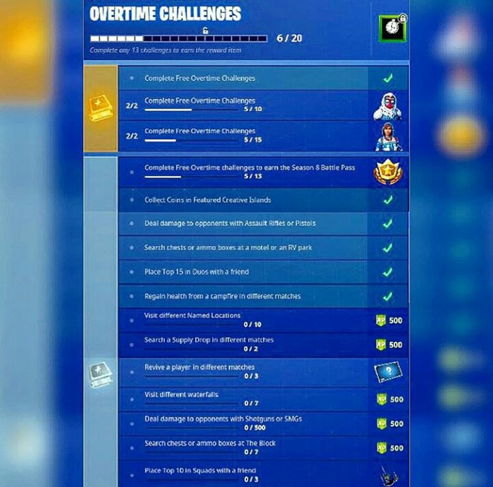 13 free overtime challenges fortnite fortnite free v bucks generator - all overtime challenges fortnite list