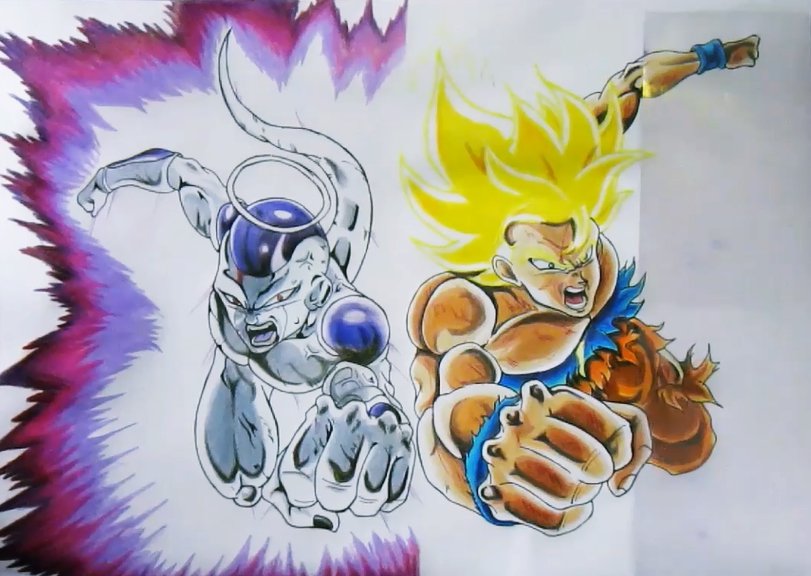 ???? Dibujo de Goku y Freezer (Equipo) ???? | DRAGON BALL ESPAÑOL Amino