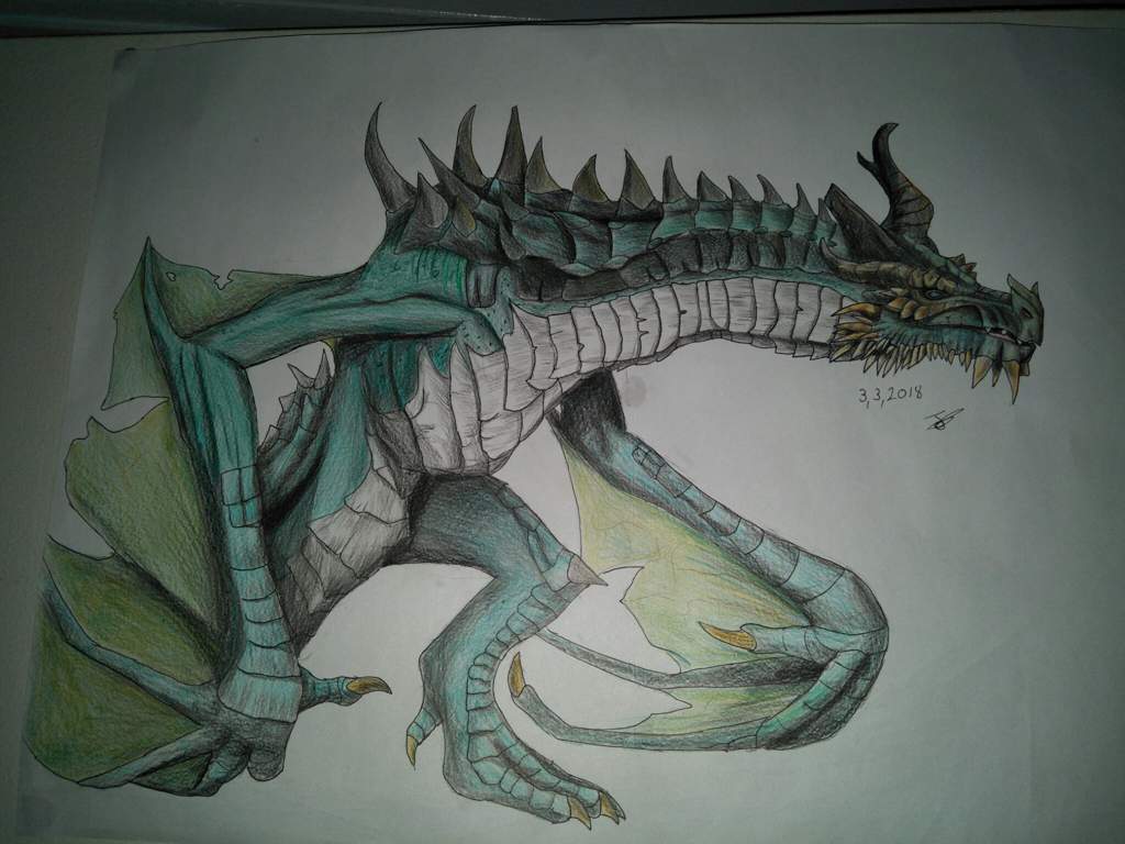 I Drew My 2 Favorite Dragons From Skyrim Drawing Amino