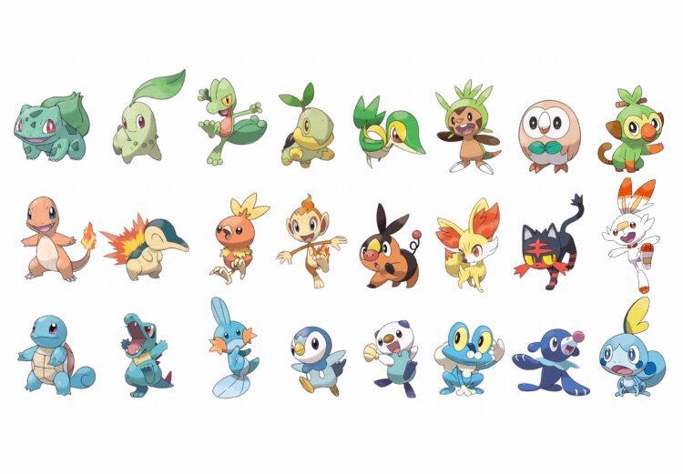 Updated Starters Image | Pokémon Amino