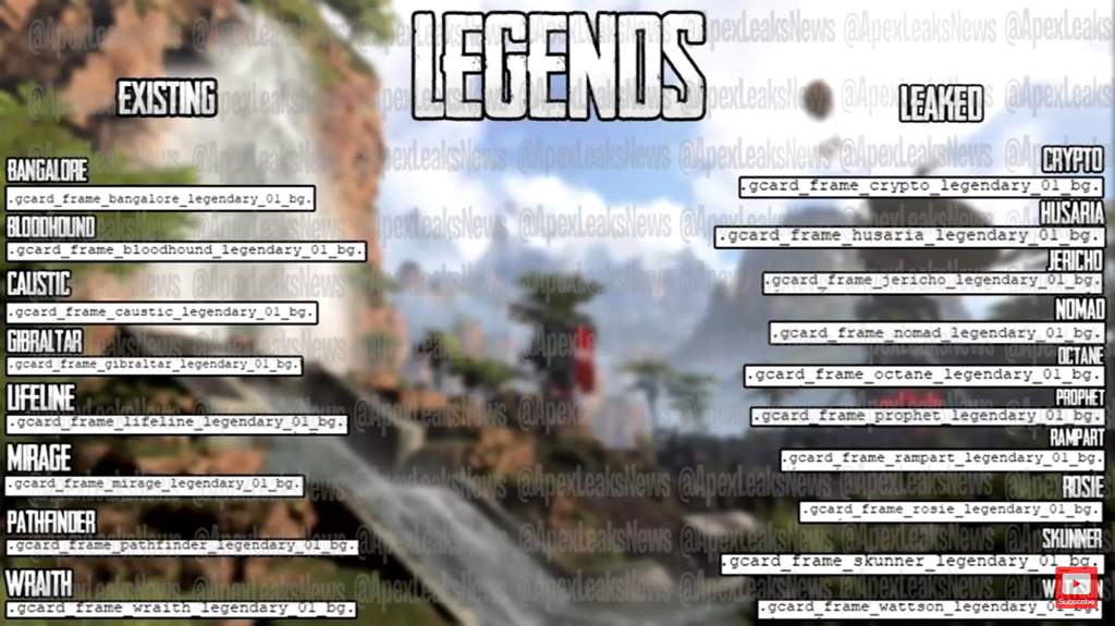 New Leaked Hero S And Legendary Banner Frames Respawn S Apex