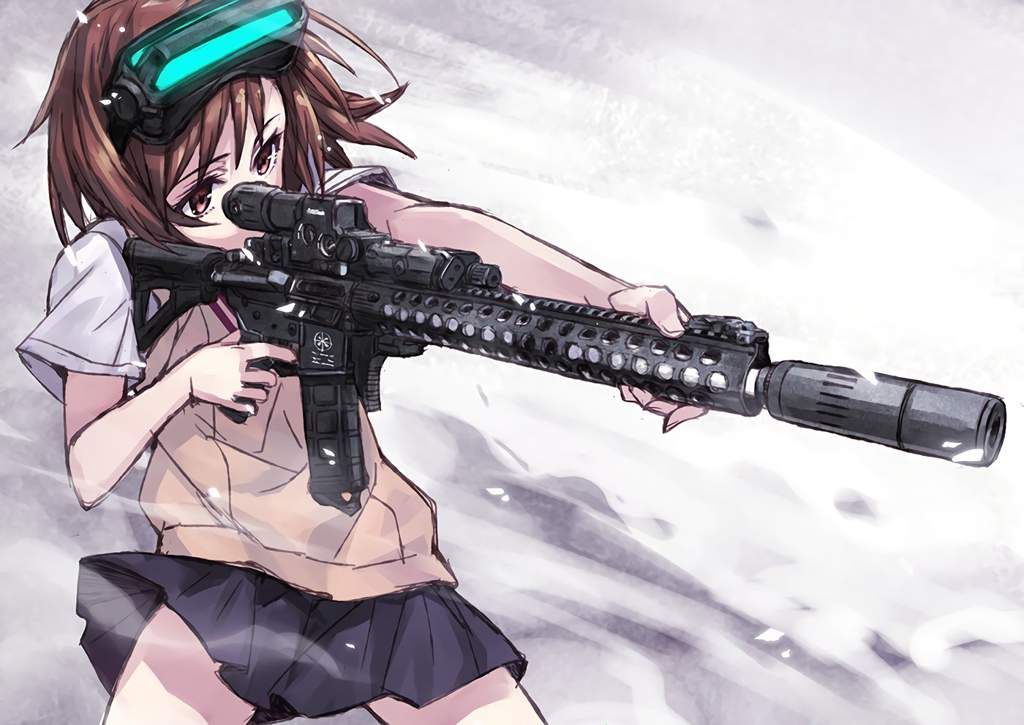 Anime girl with shotgun