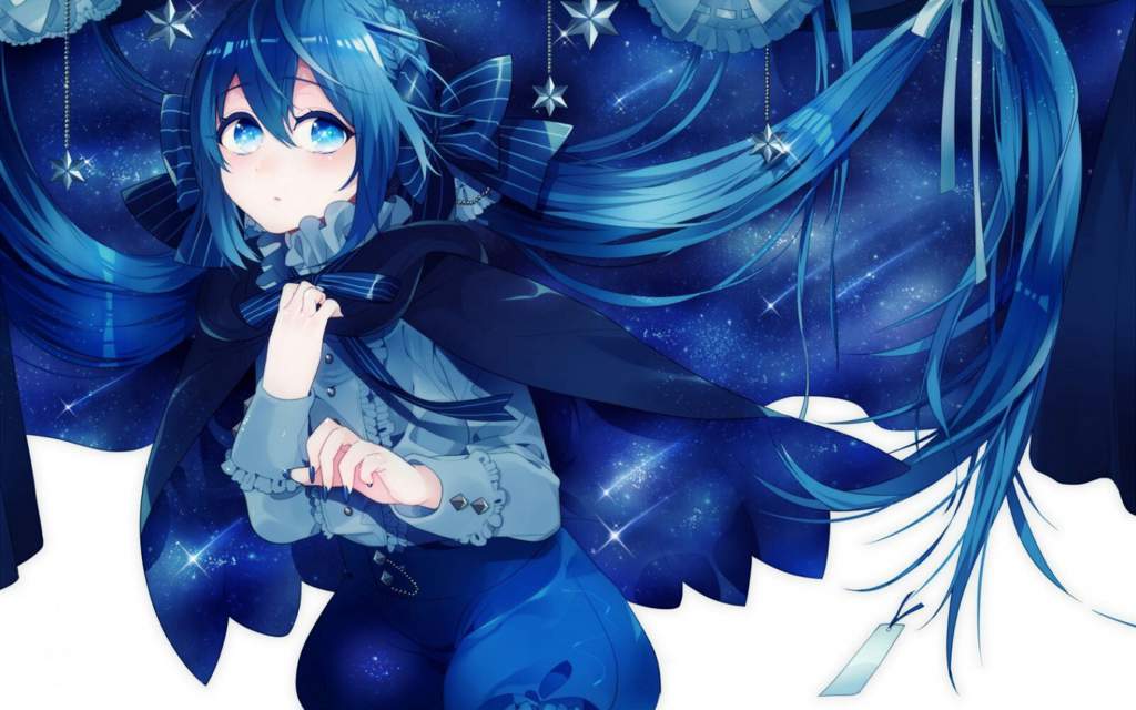 Anime dark blue hair