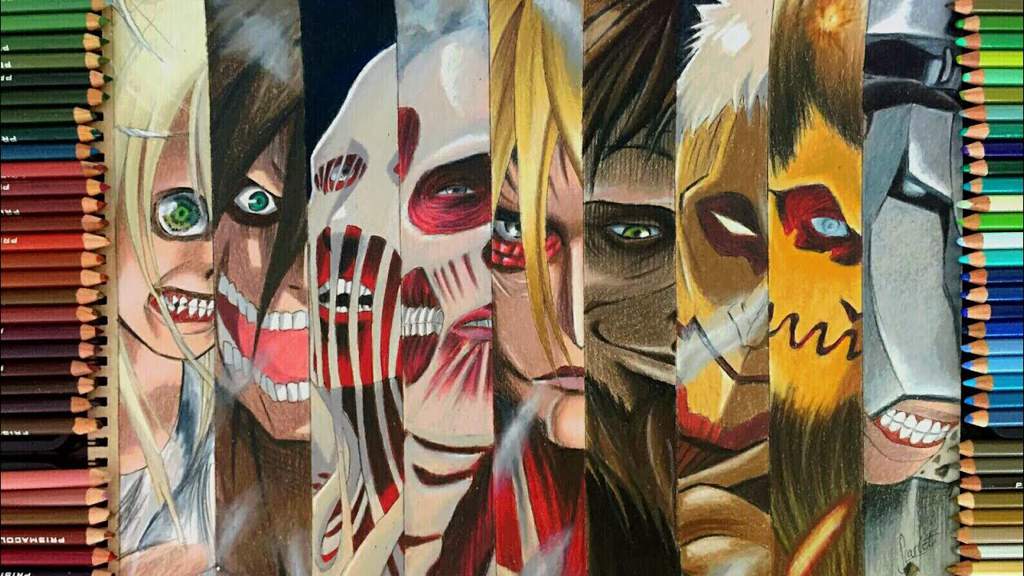 Nine Titans Drawing (by Scarlet Drawing) Attack On Titan