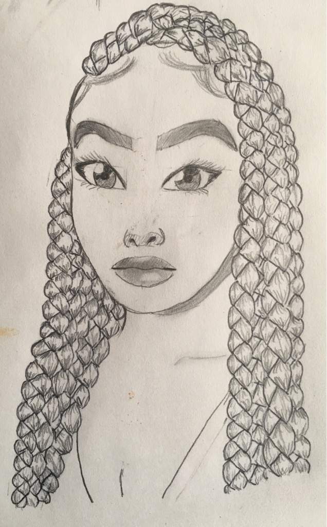 First time drawing box braids (Credit to Christina Lorré’s YouTube ...