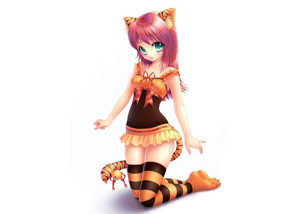 Anime tiger neko girl