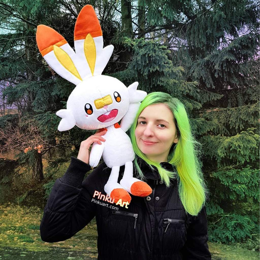 life size scorbunny plush