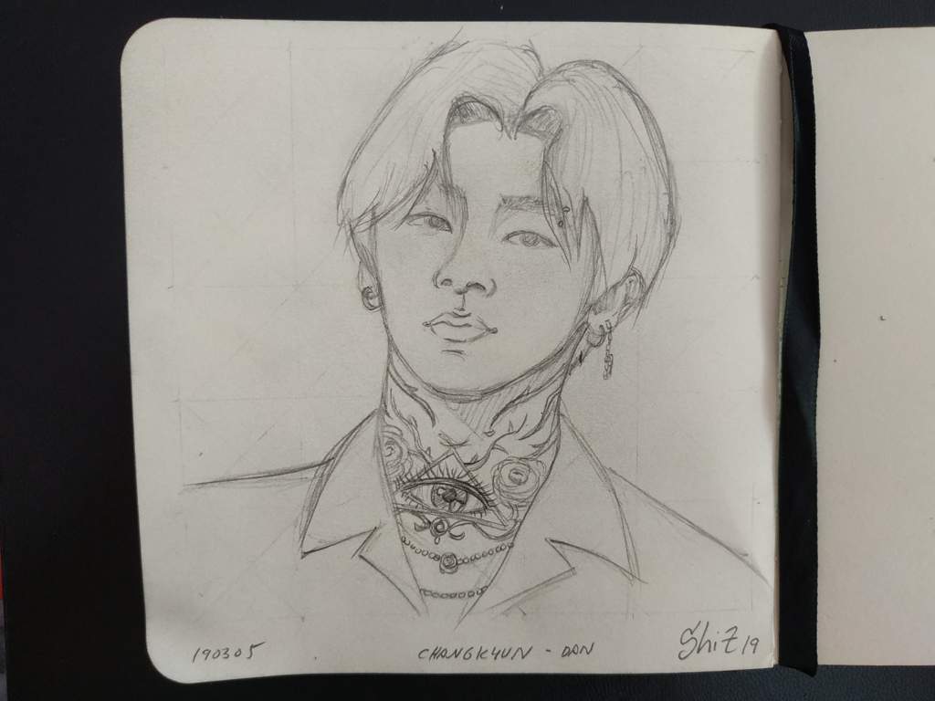 Changkyun With A Neck Tattoo Pencil Sketch Monbebe Amino