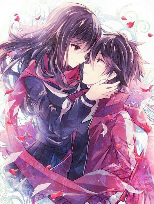 Anime girl and boy couple