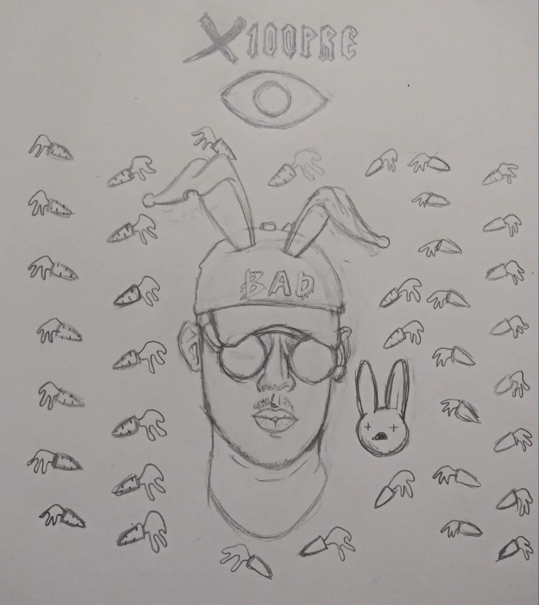 Dibujo de Bad Bunny (en progreso) | BAD BUNNY [AMINO] Amino