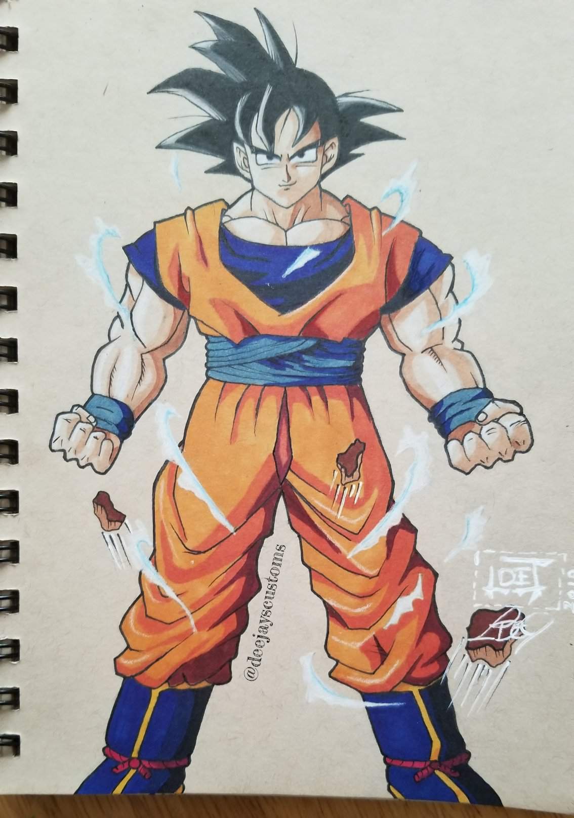 Goku on toned tan paper. #anime #goku #dbz | Anime Art Amino