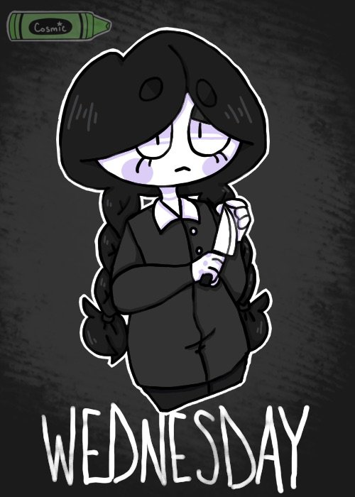 Wednesday Addams Cartoon Wallpaper