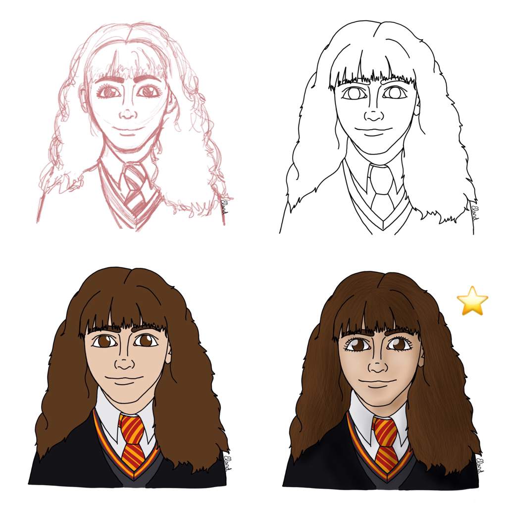 Drawing Hermione 7 Times For The Art Style Challenge Harry Potter Amino