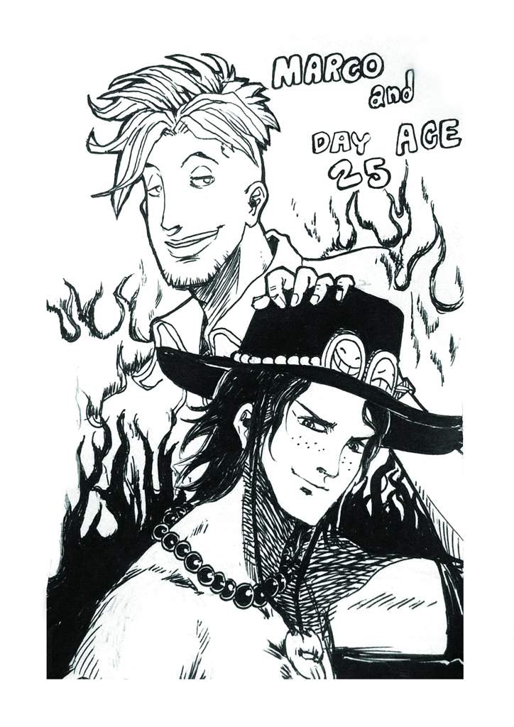 Day 25 Marco And Ace Onepiece Inktober Booklet Available For Sale Dm Me Yo One Piece Amino