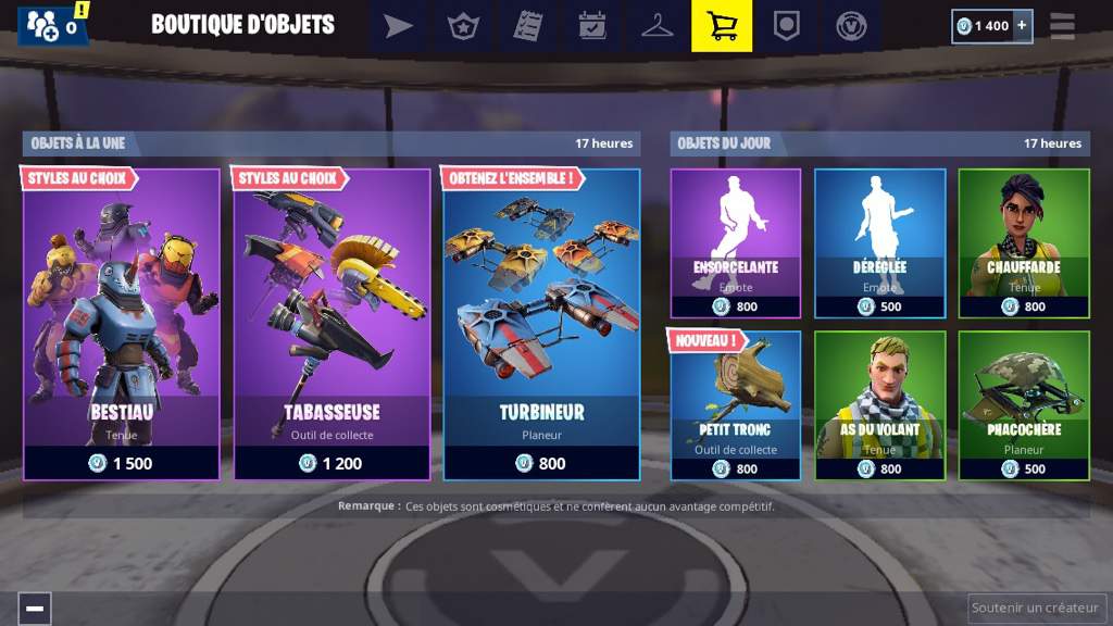 Boutique fortnite 24 mars