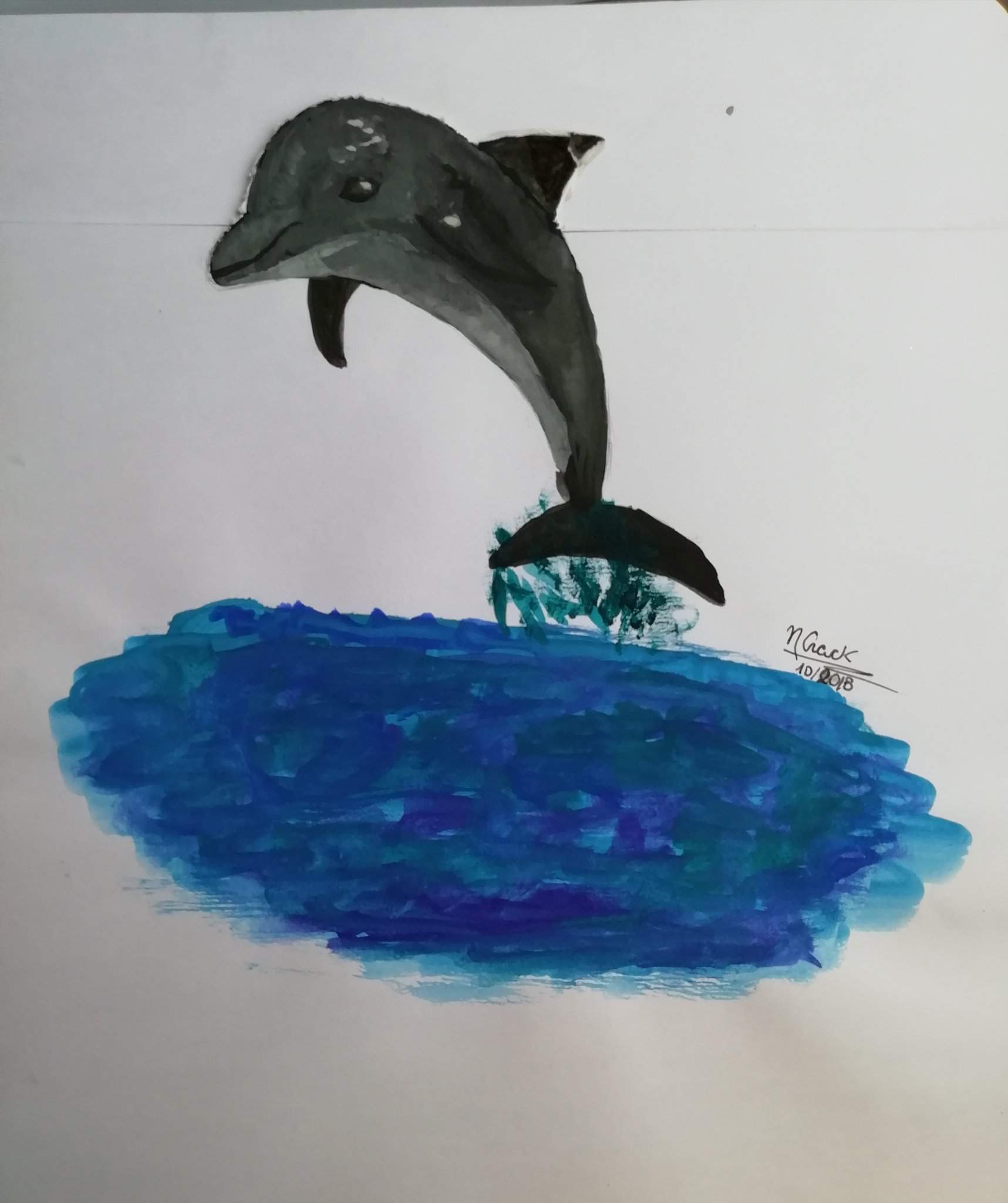 Delfin de acuarelas | •Arte Amino• Amino