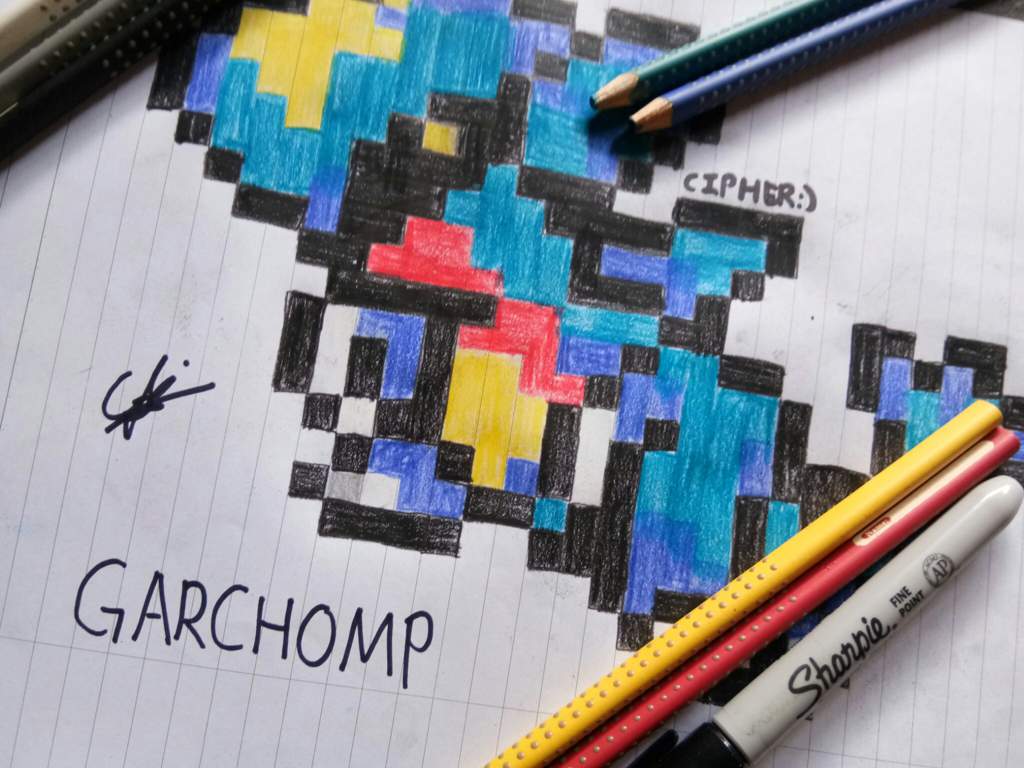 Garchomp Pixel Art | Pokémon Amino