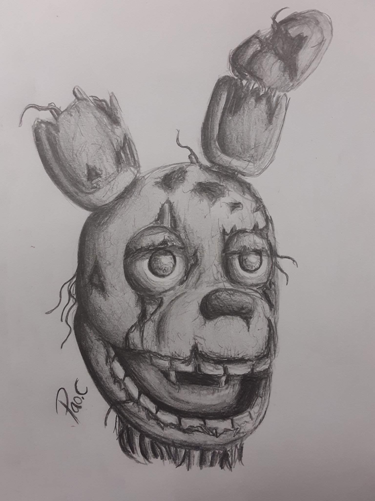 Springtrap head sketch | Five Nights At Freddy's Amino