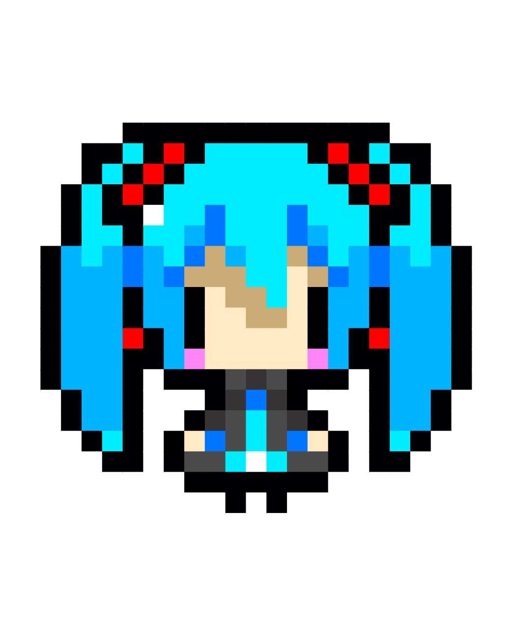 Miku Hatsune Pixel Art - IMAGESEE