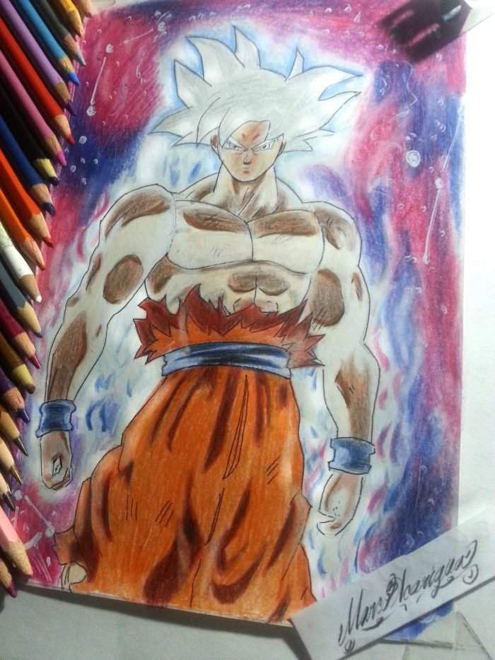 Goku ultra instinto dominado /dibujo\murio mi lapiz :