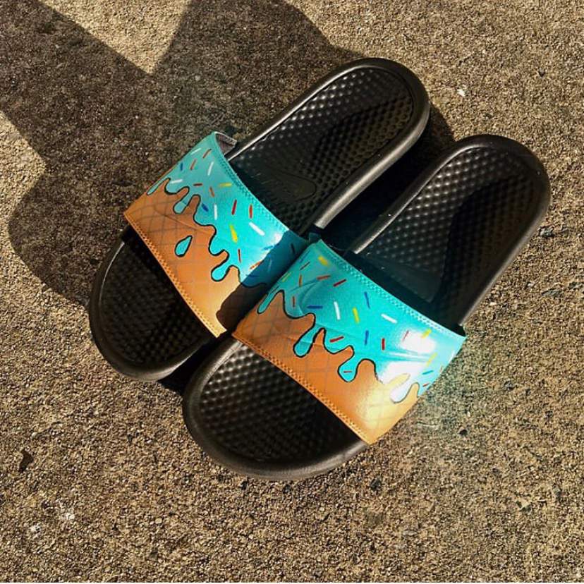 mint nike slides