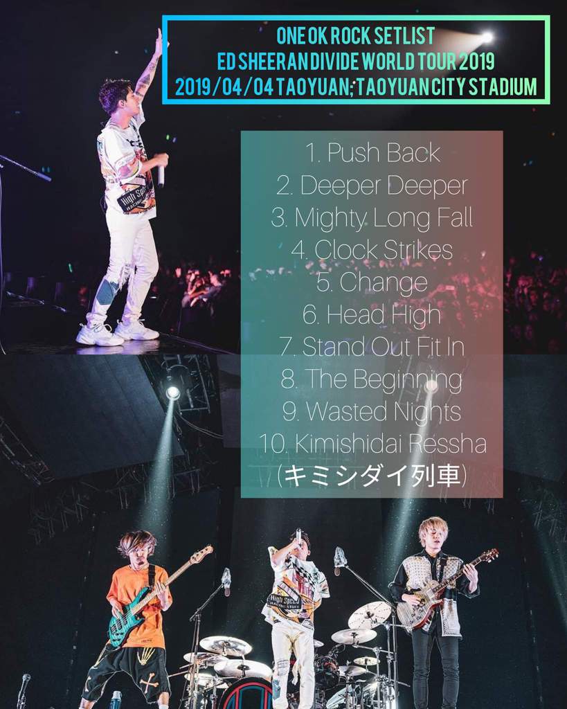 Divide World Tour Set List Pics One Ok Rock Amino