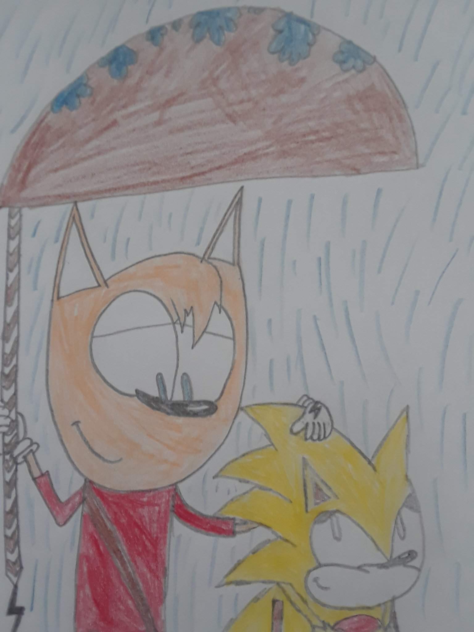 Cinos and Sliat in a rain shower | Sonic the Hedgehog! Amino