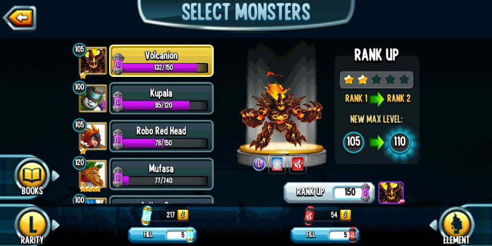 monster legends element table