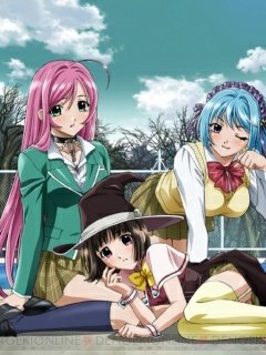 Moka Akashiya(pink)Kurumu Kurono(Blue)and Yukari Sendo(black) | Rosario ...