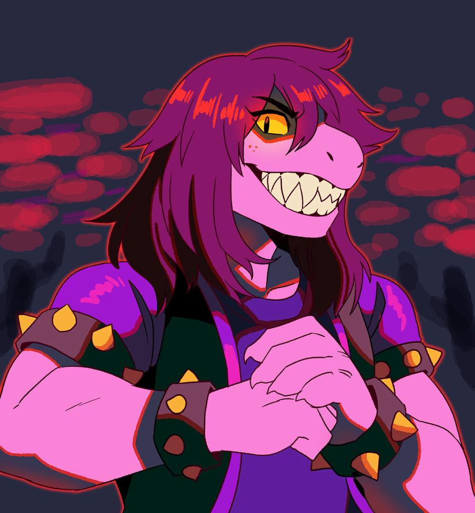 Сьюзи - высокий монстр-динозавр с кожей пурпурного цвета. 