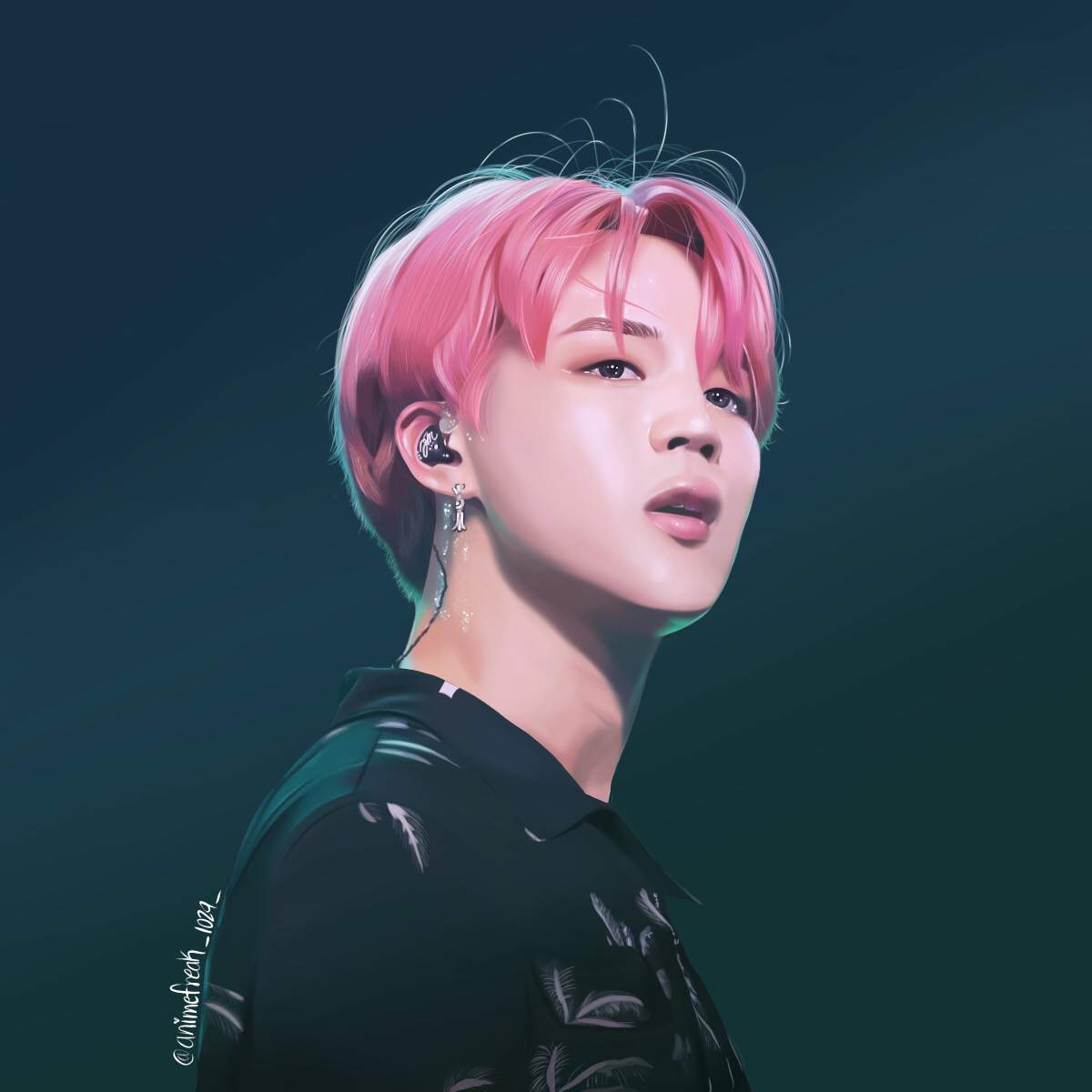 Pink Hair Jimin Realism Fanart | ARMY's Amino