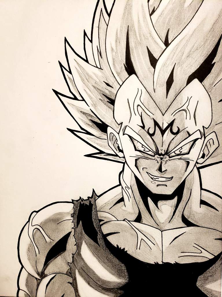 Majin Vegeta (Gray Scale) | DragonBallZ Amino