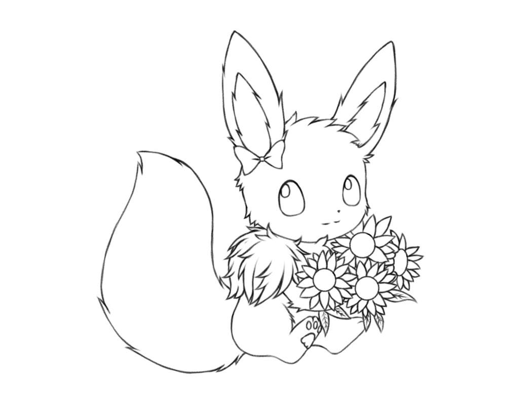 Eevee And Sunflowers Pokemon Art Drawing Amino Amino