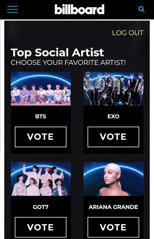 Top Social Artist Vote in Web EXOL INDONESIA (엑소) Amino