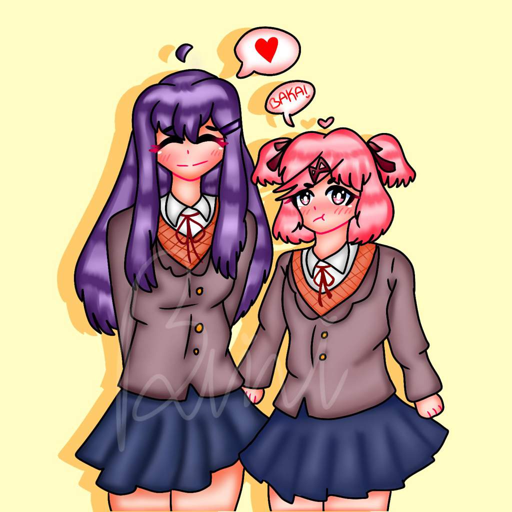 Natsuki X Yuri Ship Art 💜 ️ Doki Doki Literature Club Amino