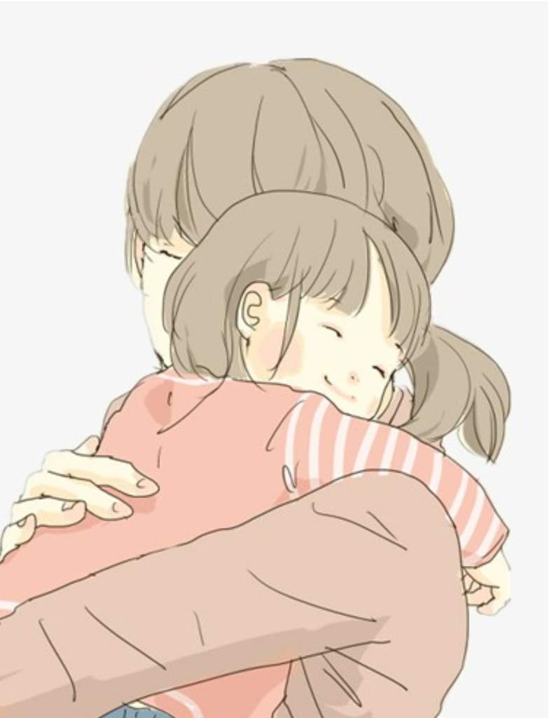 Аниме обнимаются мама
