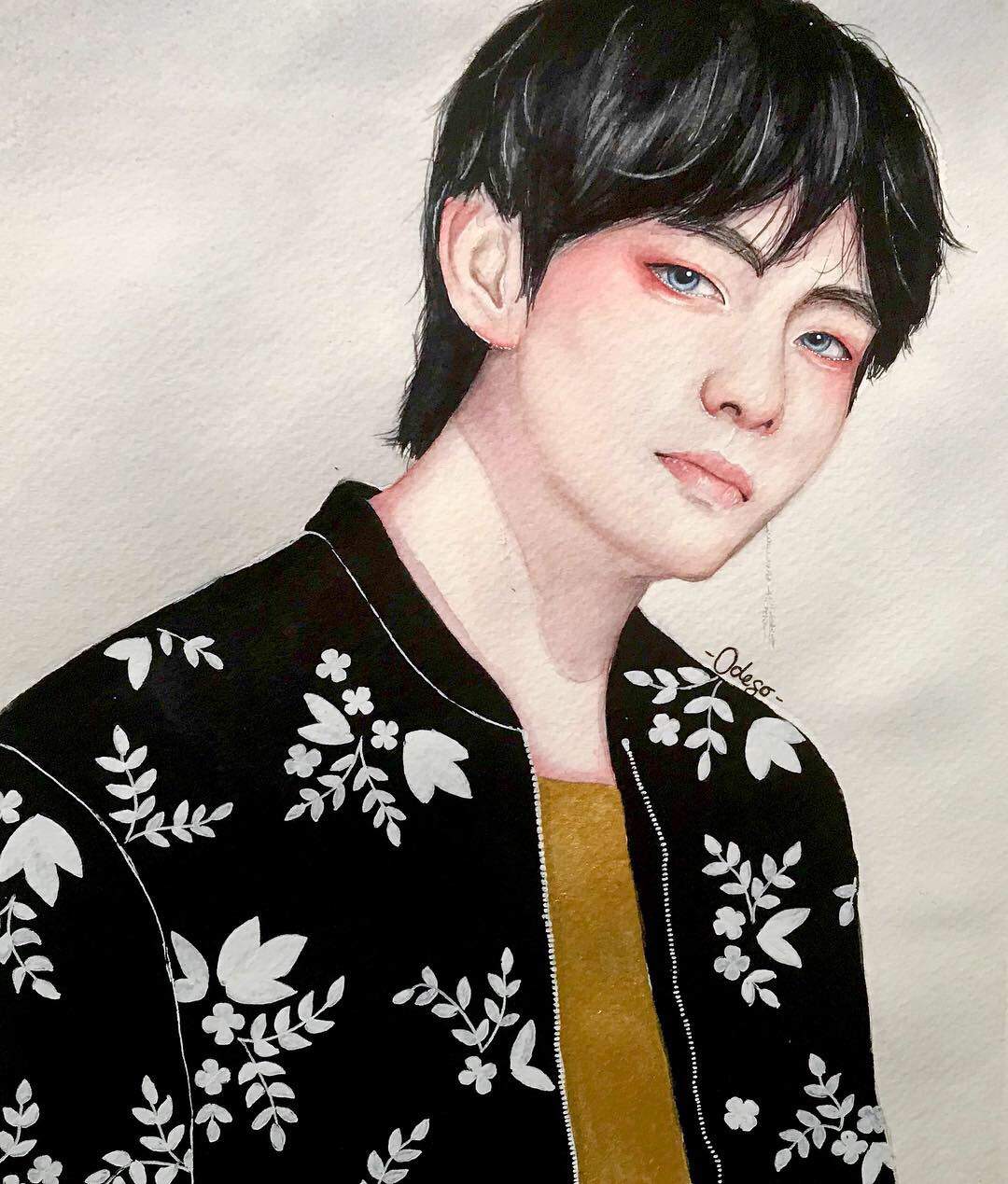 Kim Taehyung Watercolor Painting 🎭 | ARMY's Amino