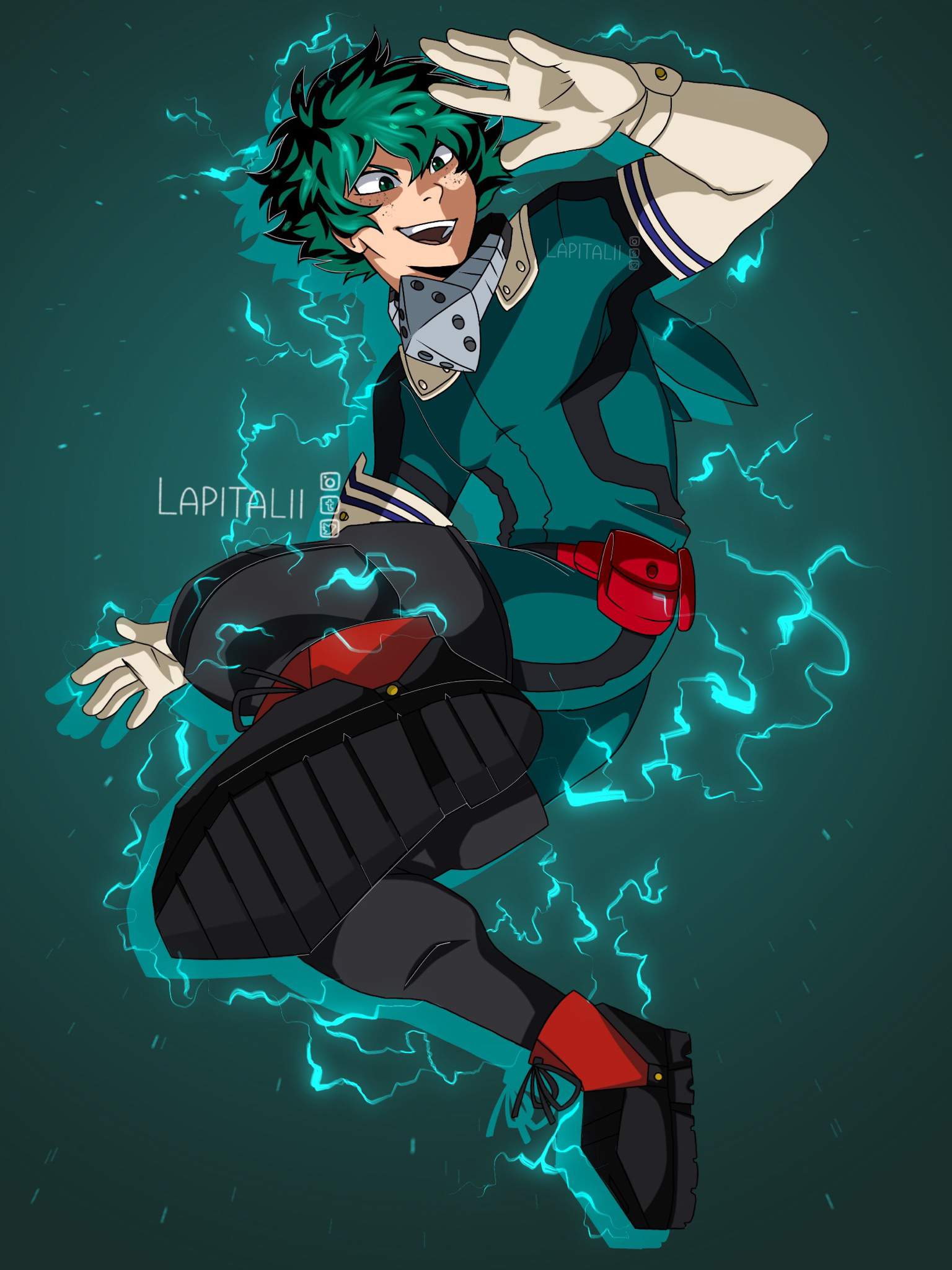 Power Move! Deku illustration | My Hero Academia Amino