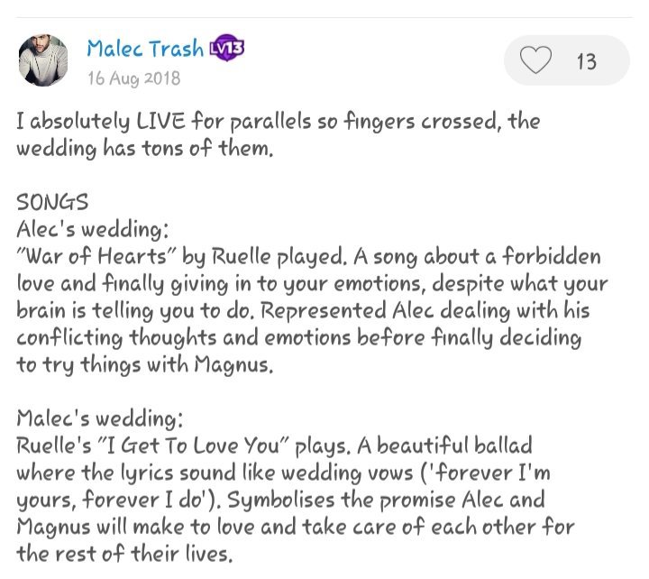 Wedding Parallels I Need Malec Amino Amino